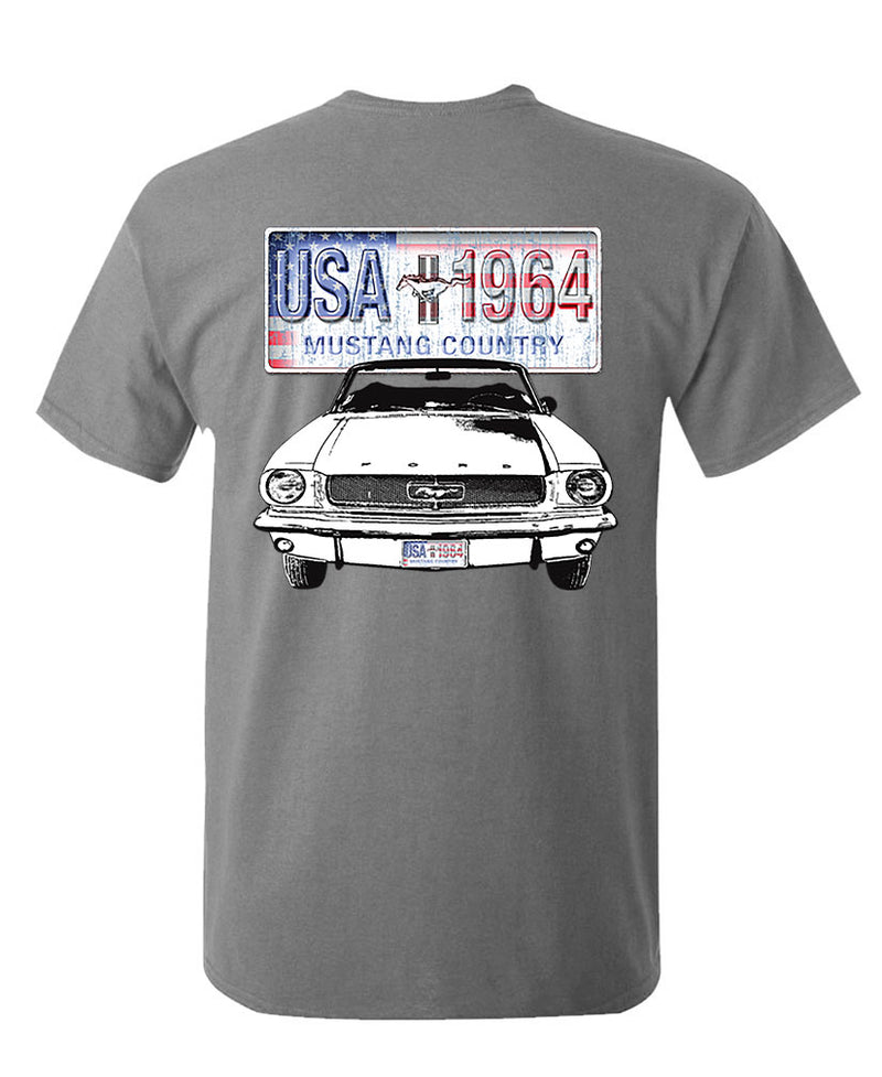 1964 Mustang Country T-shirt Classic Ford Mustang License Plate