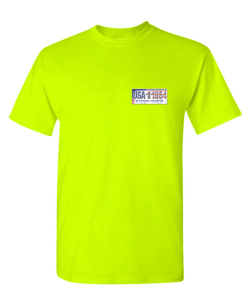 1964 Mustang Country T-shirt Classic Ford Mustang License Plate