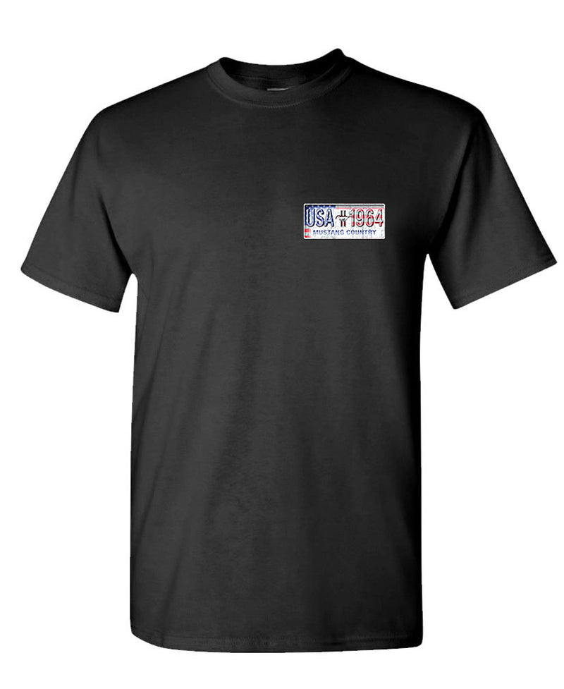 1964 Mustang Country T-shirt Classic Ford Mustang License Plate