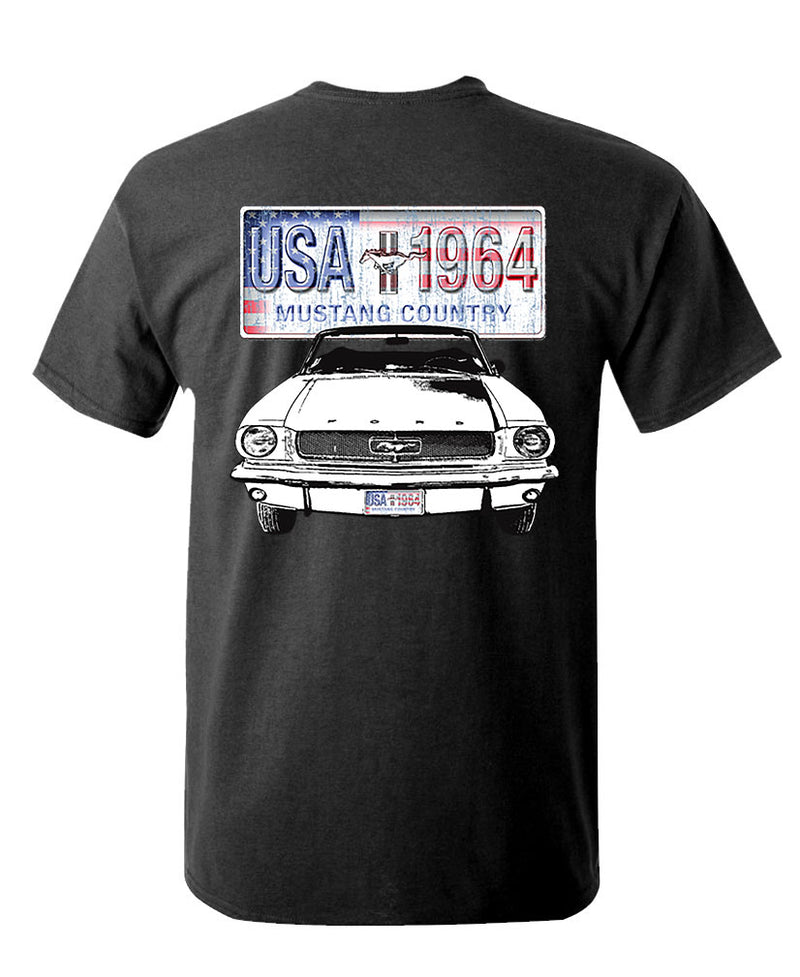 1964 Mustang Country T-shirt Classic Ford Mustang License Plate