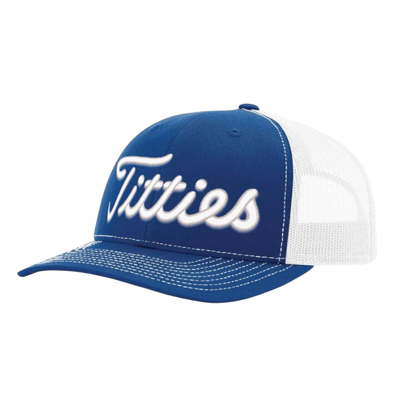 Titties Puff Embroidered Trucker Hat – Adjustable Snapback Cap