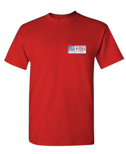 1964 Mustang Country T-shirt Classic Ford Mustang License Plate