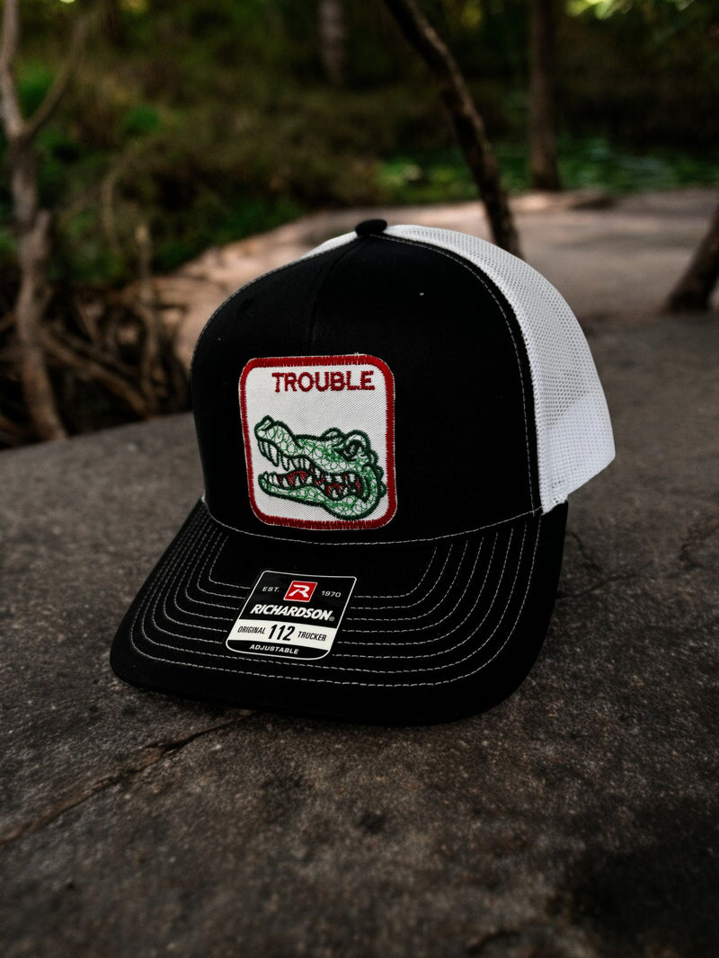 The Goozler Gator Trouble Patch Hat Unisex Adjustable Snap Back Embroidered Trucker Hat Mens Womens Outdoors Work Cap