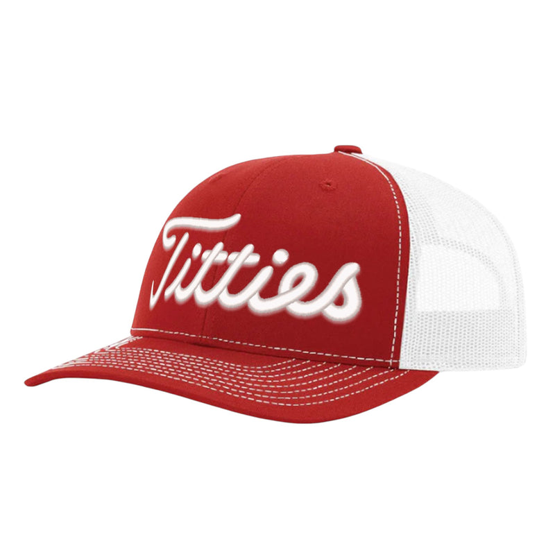 Titties Puff Embroidered Trucker Hat – Adjustable Snapback Cap