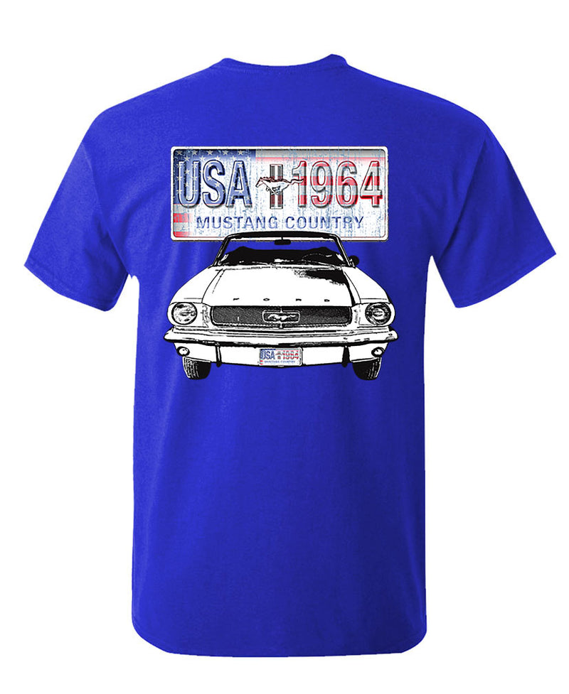 1964 Mustang Country T-shirt Classic Ford Mustang License Plate