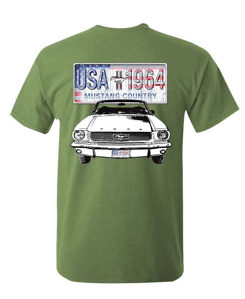 1964 Mustang Country T-shirt Classic Ford Mustang License Plate