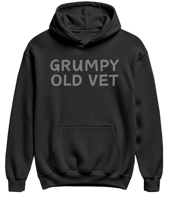 Grumpy Old Vet Hoodie Funny Veteran Gift Sarcastic Military Apparel Pullover Sweatshirt Men Women - Black