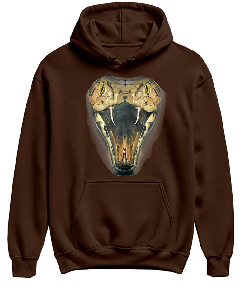 Viper Snake Hoodie Funny Reptile Graphic Sweatshirt Gift for Serpent Lover Pullover Men Women - Chocolate