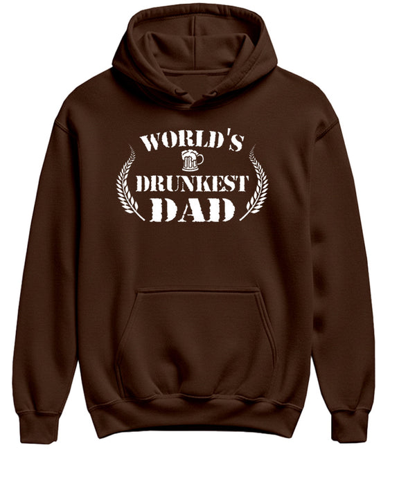 Funny Dad Hoodie Worlds Drunkest Dad Sweatshirt Beer Drinking Gift Novelty Pullover Men Women - Chocolate