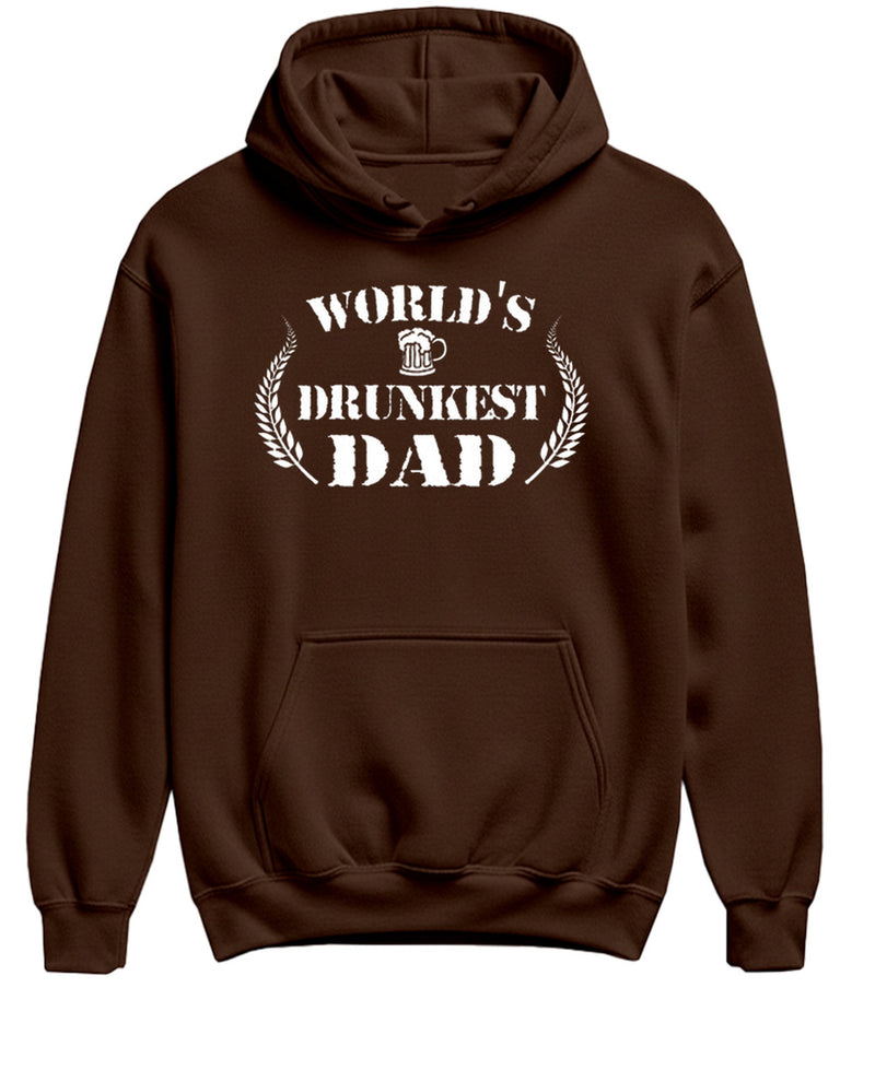 Funny Dad Hoodie Worlds Drunkest Dad Sweatshirt Beer Drinking Gift Novelty Pullover Men Women - Chocolate