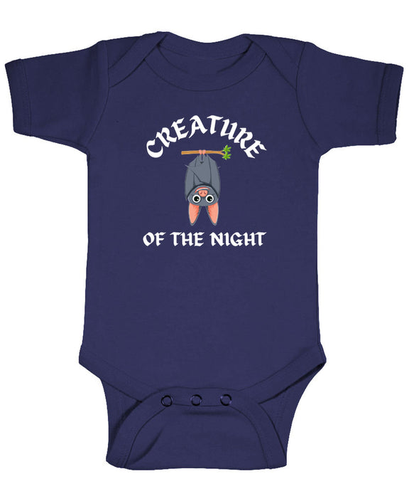 Creature of the Night Infant Bodysuit Funny Baby Onesie Novelty Shower Gift Boys Girls Unisex - Navy