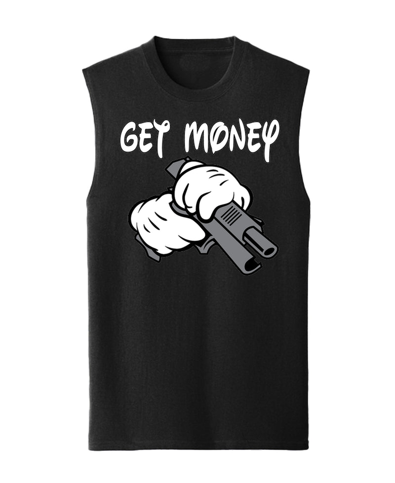 Get Money Sleeveless T-Shirt Hip Hop Culture Funny Graphic Tank Top Gym Workout Casual Wear Men Women - Black