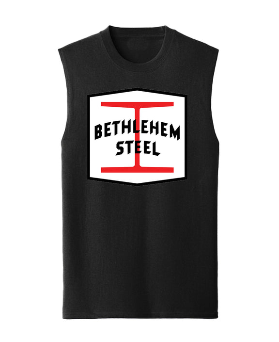 Bethlehem Steel Sleeveless T-Shirt Retro Defunct Factory Company Vintage Muscle Tank Top Men Women - Black