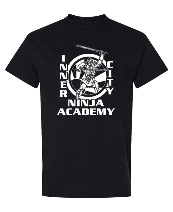 Inner City Ninja Academy T-Shirt Funny MMA Martial Arts Fighting Karate Jiu Jitsu Gift for Men Women - Black