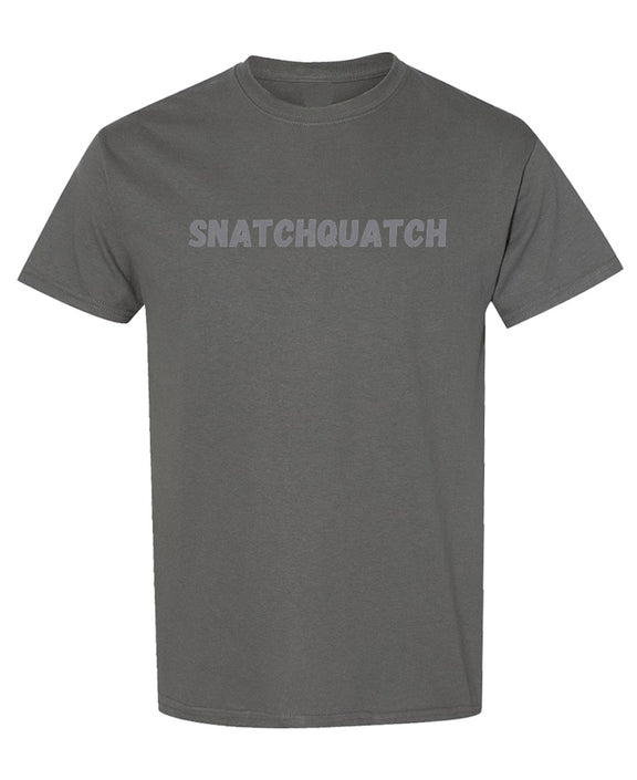 Funny Bigfoot T-Shirt Snatchquatch Sasquatch Joke Novelty Graphic Tee Gift for Cryptid Men Women - Charcoal