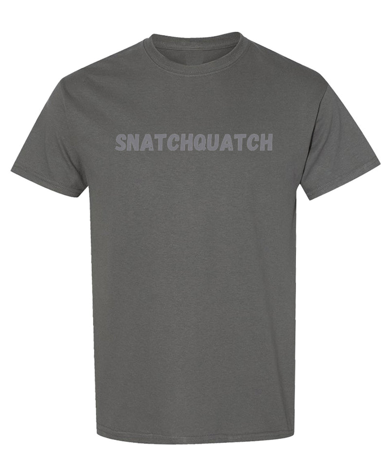 Funny Bigfoot T-Shirt Snatchquatch Sasquatch Joke Novelty Graphic Tee Gift for Cryptid Men Women - Charcoal