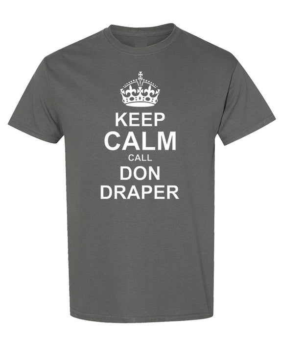 Keep Calm T-Shirt Funny Retro Graphic Tee Novelty Gift Sarcastic Vintage Style Casual Top Men Women - Charcoal