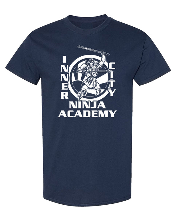 Inner City Ninja Academy T-Shirt Funny MMA Martial Arts Fighting Karate Jiu Jitsu Gift for Men Women - Navy