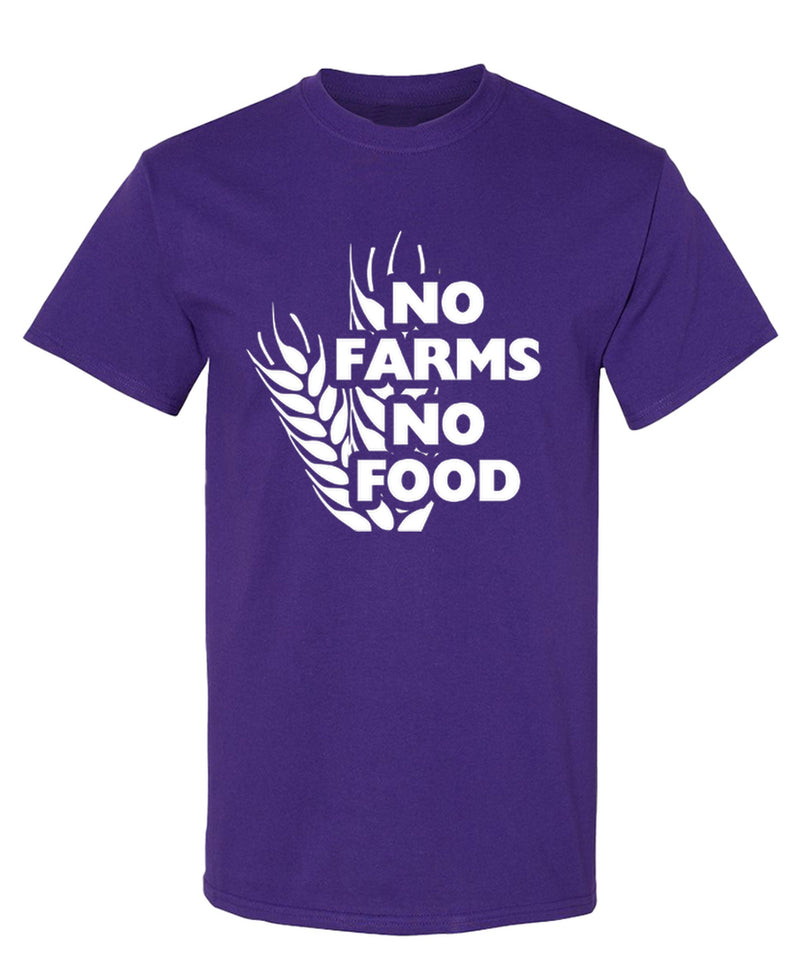 No Farms No Food T-Shirt Climate Activist Vegan Farming Agriculture Awareness Tee Men Women - Purple