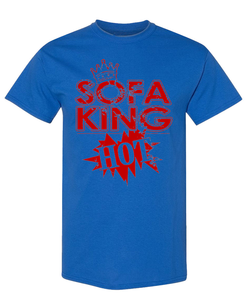 Funny Pun T-Shirt Sofa King Hot Novelty Graphic Tee Joke Shirt Sarcastic Humor Gift Gag Present Party Tee Men - Royal