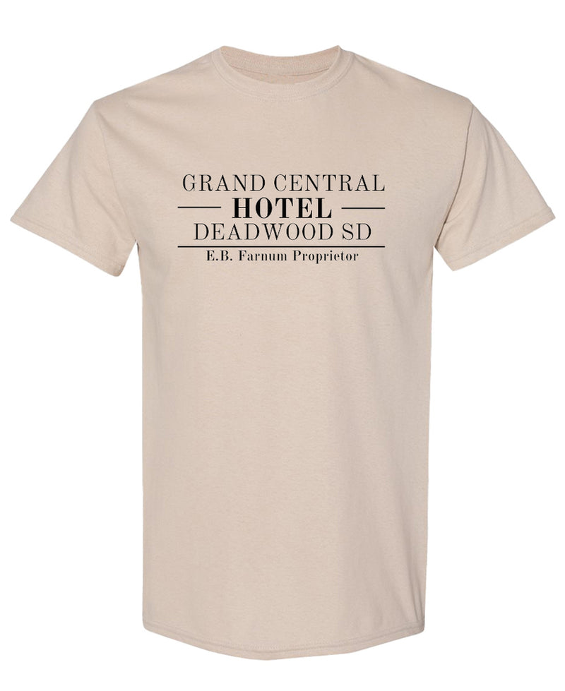 Deadwood South Dakota T-Shirt Grand Central Hotel Farnum Wild West History Tee Vintage Gold Rush Shirt - Sand
